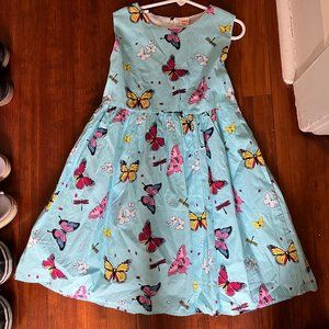 BRAND NEW W/TAGS : Girl's Baby Blue Butterfly Sleeveless Dress - size 8